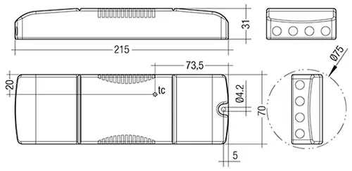 45W 500-1400mA flexC SR EXC Constant Current LED Driver 28000701  Tridonic LC